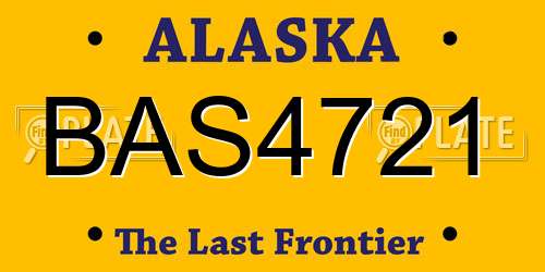 BAS4721 Alaska License Plate