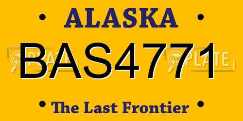 BAS4771 Alaska License Plate