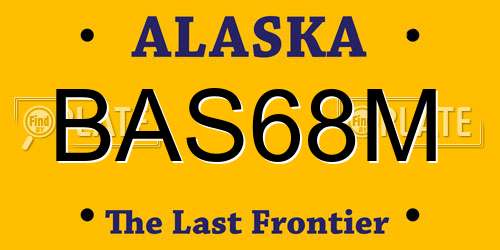 BAS68M Alaska License Plate