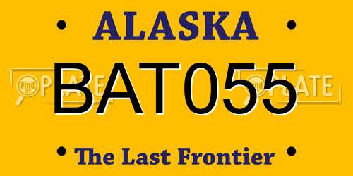 BAT055 Alaska License Plate