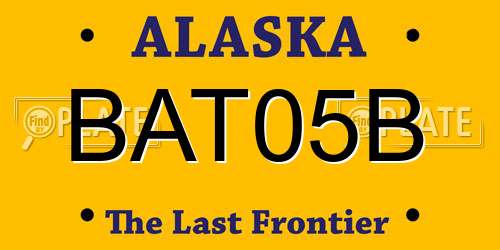 BAT05B Alaska License Plate
