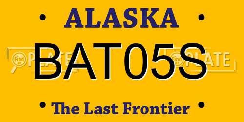 BAT05S Alaska License Plate