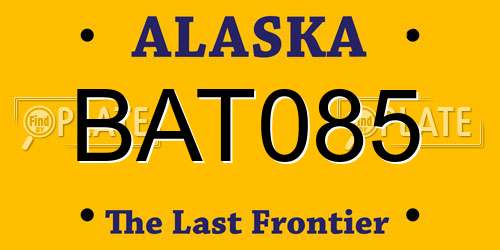 BAT085 Alaska License Plate