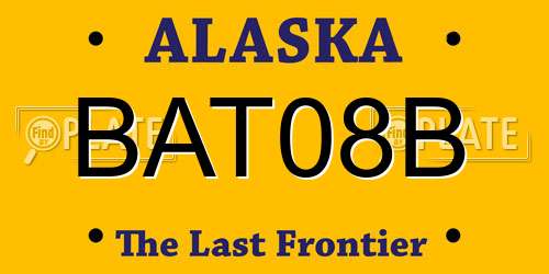 BAT08B Alaska License Plate