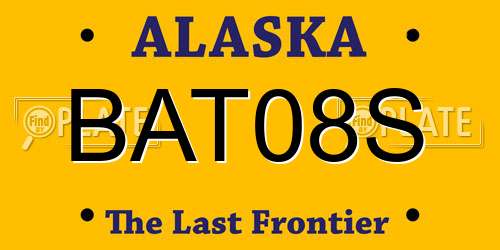 BAT08S Alaska License Plate