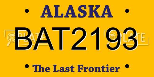 BAT2193 Alaska License Plate
