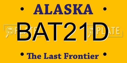 BAT21D Alaska License Plate