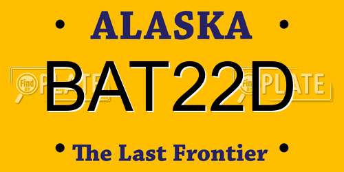 BAT22D Alaska License Plate