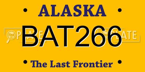 BAT266 Alaska License Plate