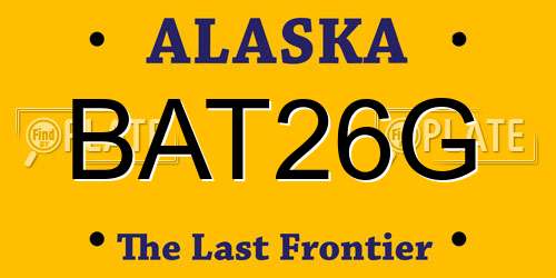 BAT26G Alaska License Plate