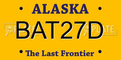 BAT27D Alaska License Plate
