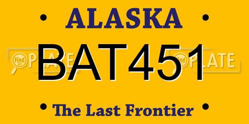 BAT451 Alaska License Plate