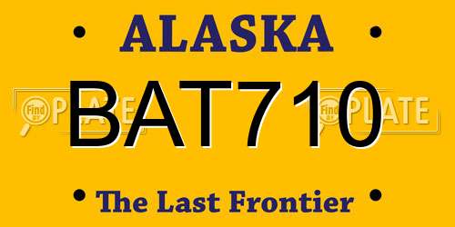 BAT710 Alaska License Plate