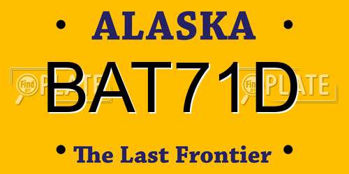 BAT71D Alaska License Plate