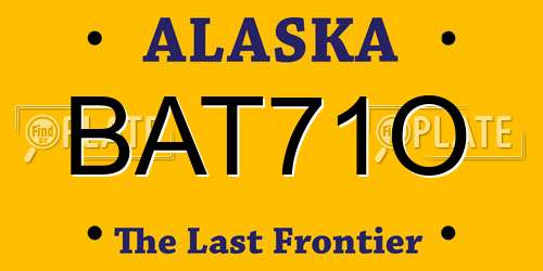 BAT71O Alaska License Plate