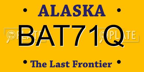BAT71Q Alaska License Plate