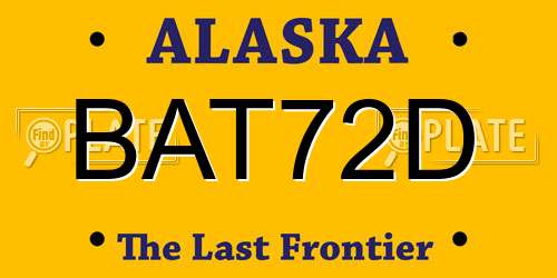 BAT72D Alaska License Plate