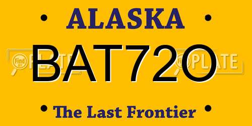 BAT72O Alaska License Plate