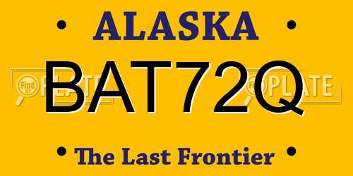 BAT72Q Alaska License Plate