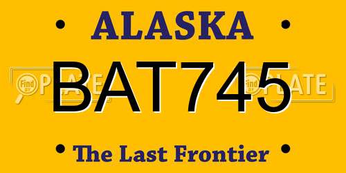 BAT745 Alaska License Plate