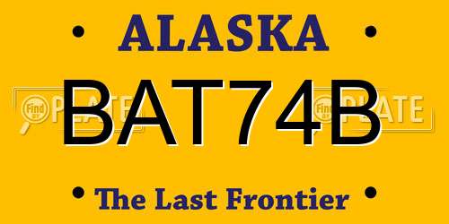 BAT74B Alaska License Plate