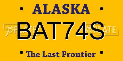 BAT74S Alaska License Plate