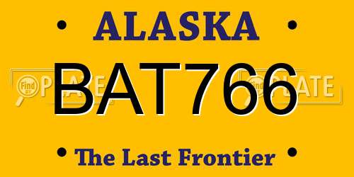 BAT766 Alaska License Plate