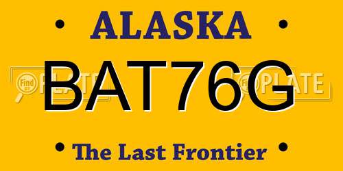 BAT76G Alaska License Plate