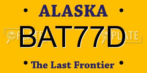 BAT77D Alaska License Plate