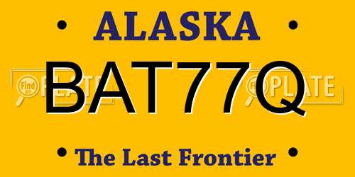 BAT77Q Alaska License Plate