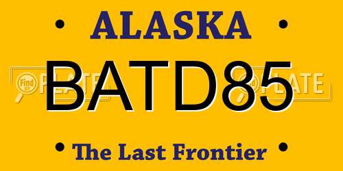 BATD85 Alaska License Plate