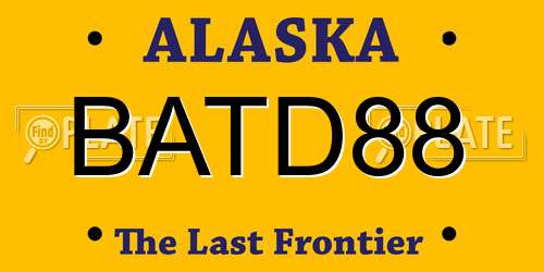 BATD88 Alaska License Plate