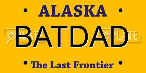 BATDAD Alaska License Plate