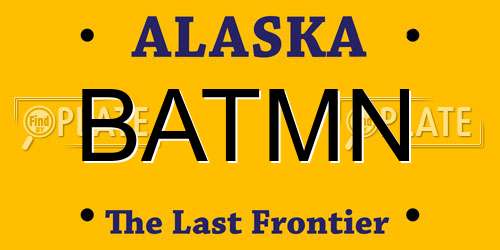 BATMN Alaska License Plate