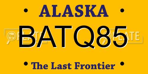 BATQ85 Alaska License Plate