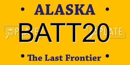 BATT20 Alaska License Plate