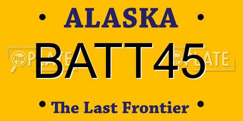 BATT45 Alaska License Plate