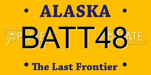 BATT48 Alaska License Plate