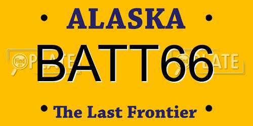 BATT66 Alaska License Plate