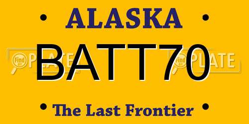 BATT70 Alaska License Plate