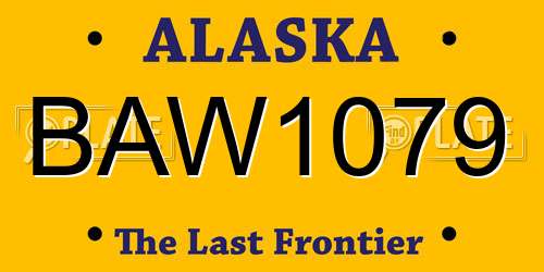 BAW1079 Alaska License Plate