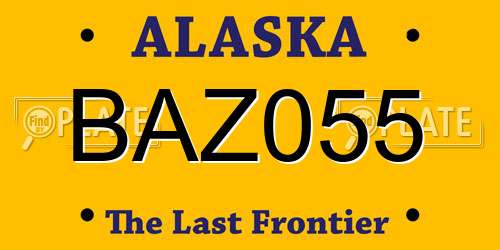 BAZ055 Alaska License Plate