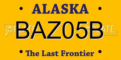 BAZ05B Alaska License Plate