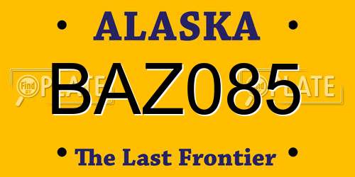 BAZ085 Alaska License Plate