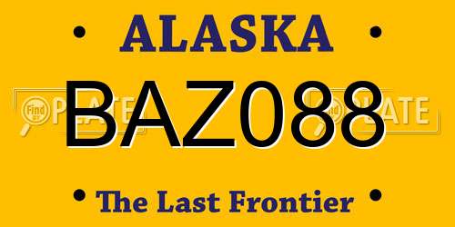 BAZ088 Alaska License Plate