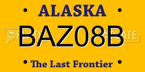 BAZ08B Alaska License Plate