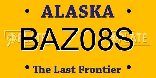 BAZ08S Alaska License Plate