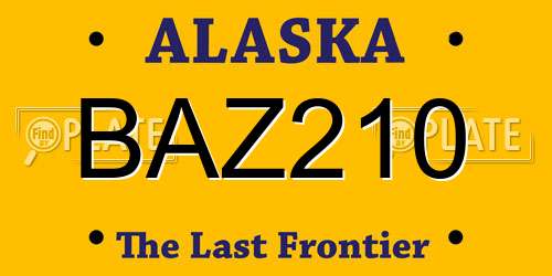 BAZ210 Alaska License Plate