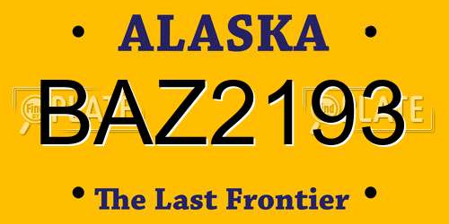 BAZ2193 Alaska License Plate