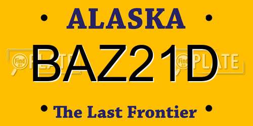 BAZ21D Alaska License Plate